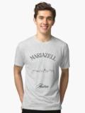 Young man wearing a Mariazell Austria T-Shirt with a minimalist skyline design.