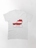 Austrian flag T-shirt laid flat.