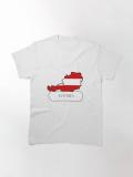 Austrian flag T-shirt laid flat.