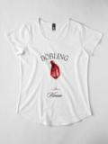 White Döbling Vienna T-shirt with a red wine glass design