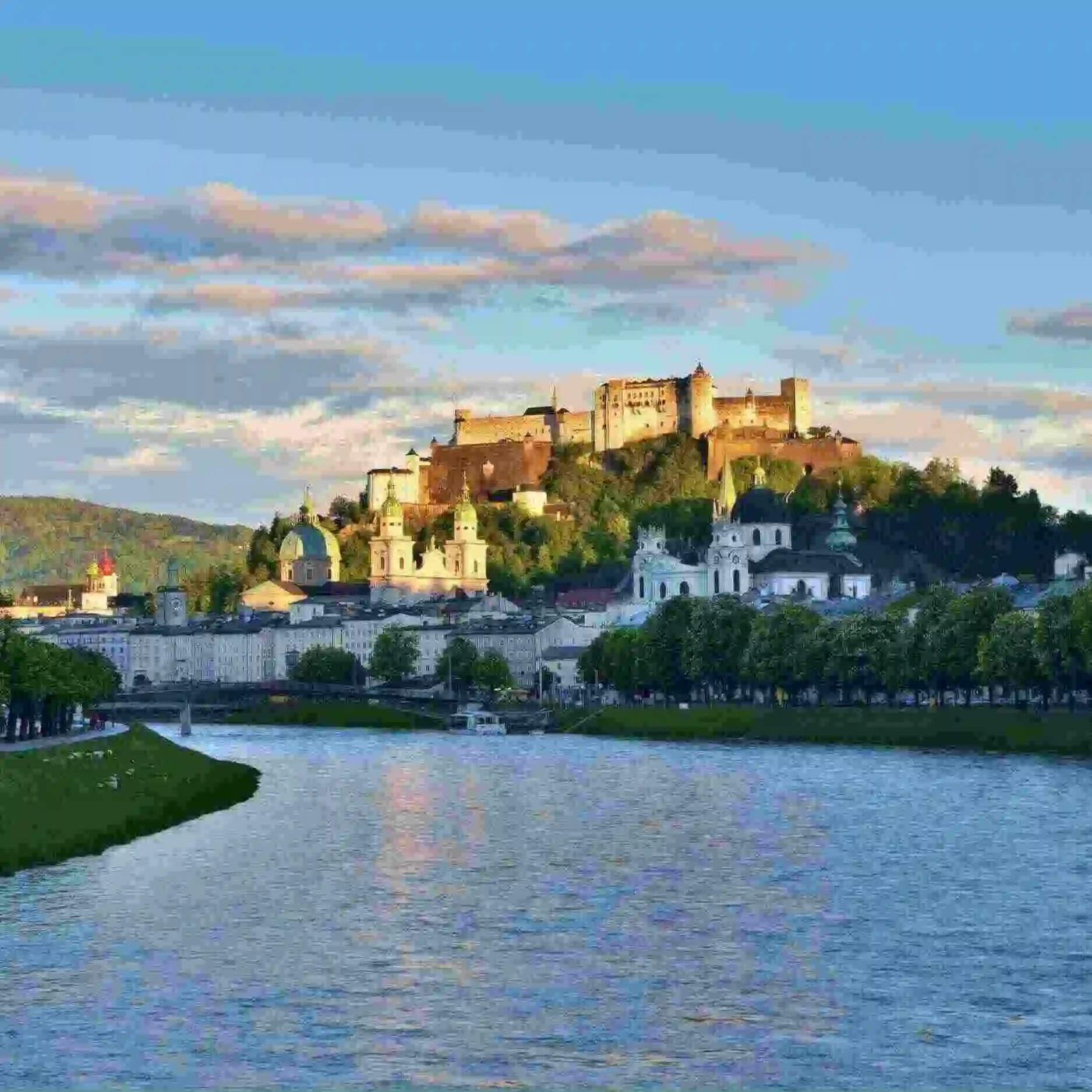 Castel in Salzburg with River