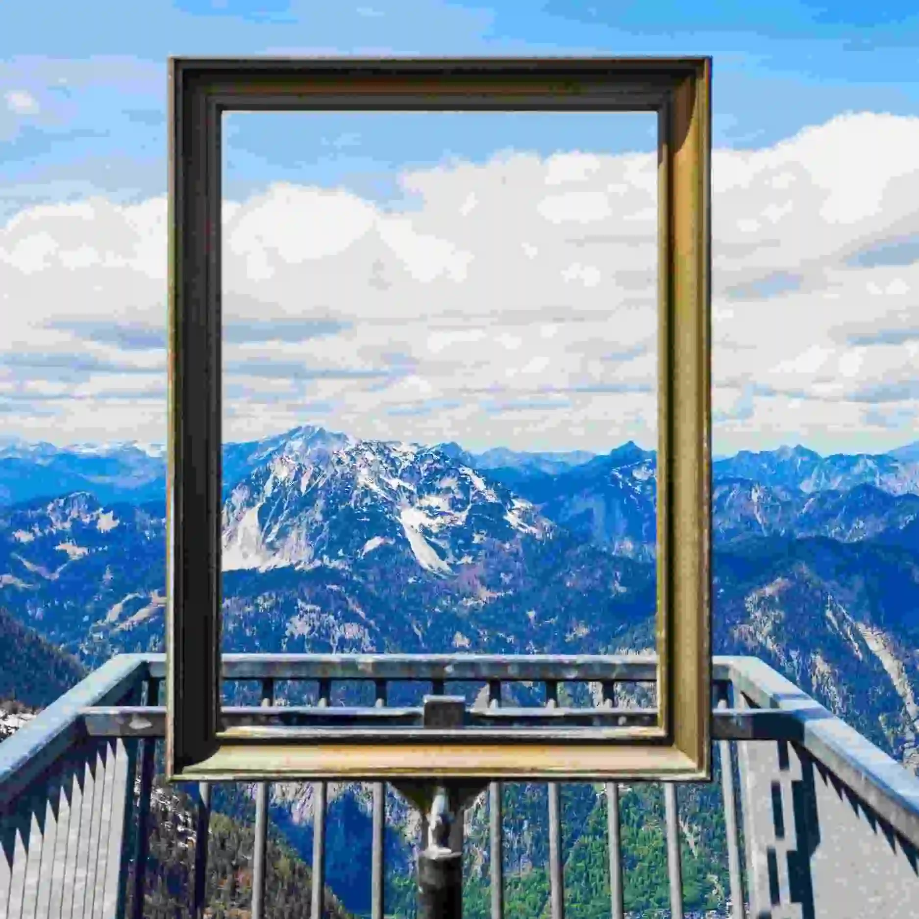 Mountains with a frame