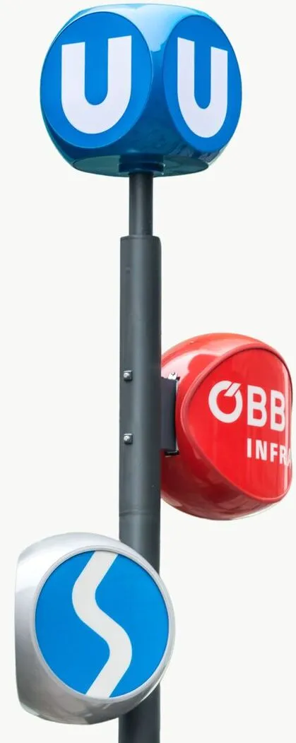 Uban Obb sign Austria with background