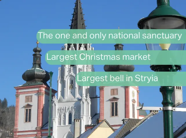 National Sanctuary with Key Facts About Christmas Market and Bell in Styria