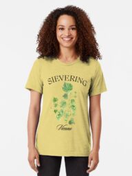 Woman Smiling in Yellow Sievering Vienna T-Shirt