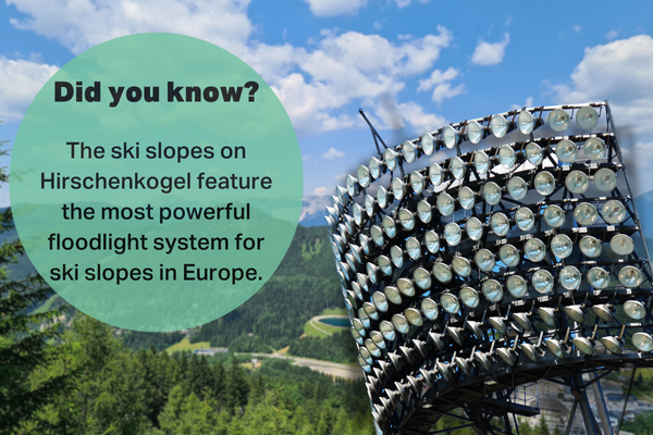 The ski slopes on Hirschenkogel feature the most powerful floodlight system for ski slopes in Europe.