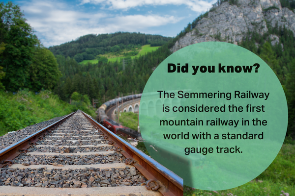 The Semmering Railway is considered the first mountain railway in the world with a standard gauge track.