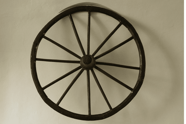 The Brno Wheel, a historic wooden wheel displayed in the Old Town Hall.