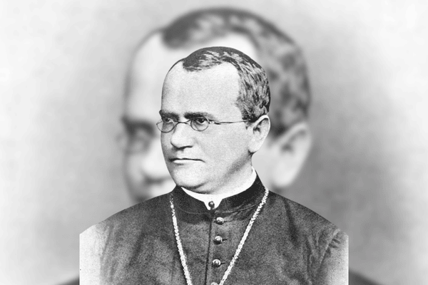 Portrait of Gregor Mendel, the father of genetics, known for his experiments with pea plants.