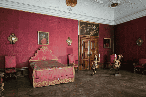 Historic room with original furniture inside St. Florian Monastery