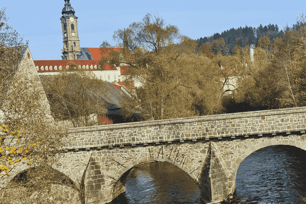 Historic stone bridge near Zwettl Abbey