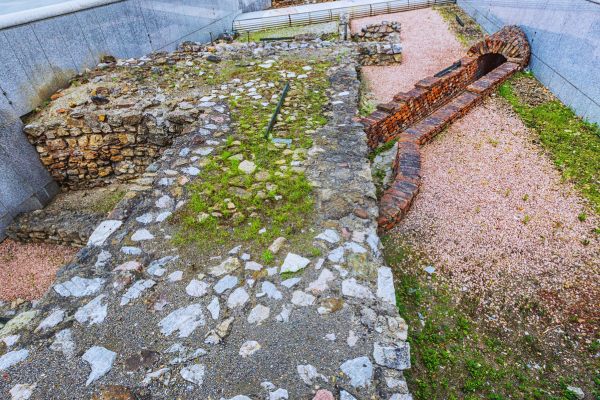 Ancient Roman ruins from the Danube Limes in Vienna, Austria